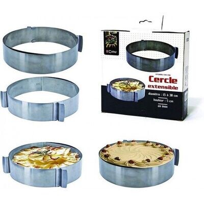 CERCLE A GATEAU INOX EXTENSIBLE 15-30 HK REF 52494