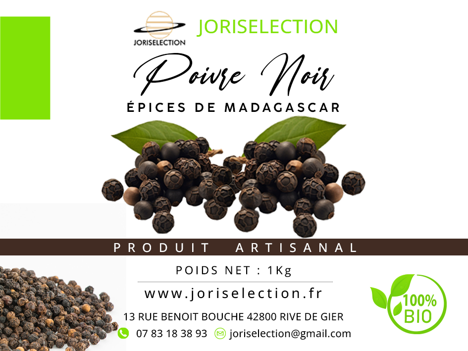 Poivre noir en grain de Madagascar
