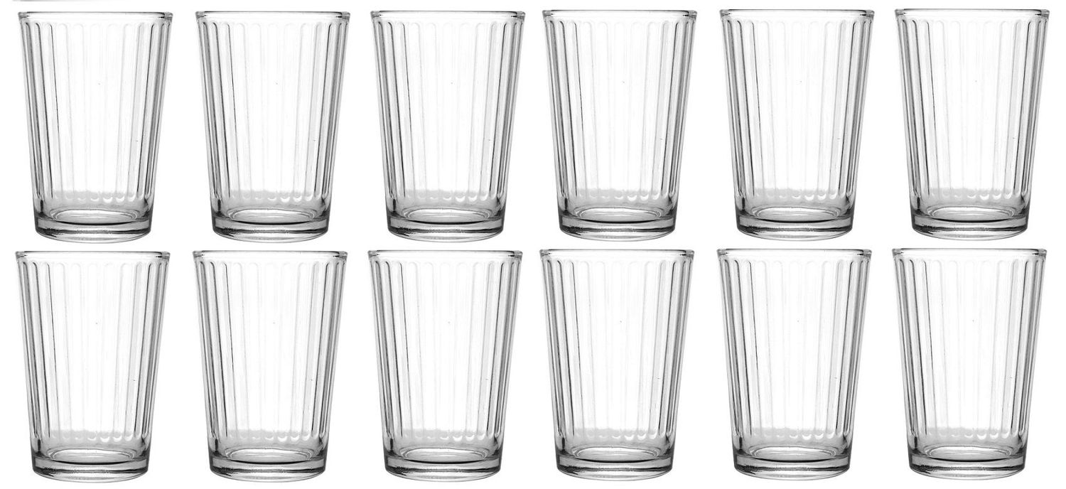 LOT DE 12 VERRES À EAU 215 CC   STRIPE
