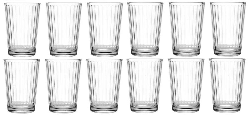 LOT DE 12 VERRES À EAU 215 CC   STRIPE
