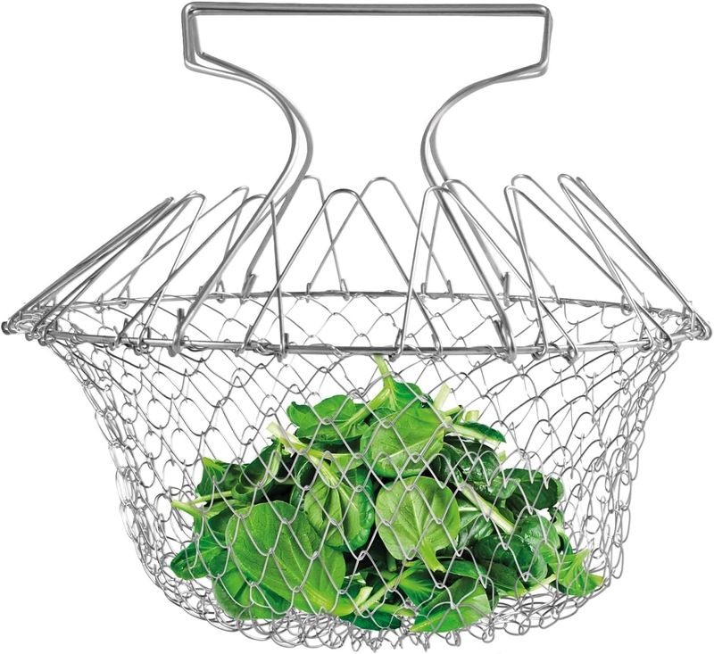 Panier de Cuisine INOX   panier essoreuse de salade - Vintage