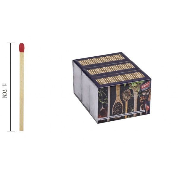 Lot de 3 - Boite de 80 allumettes, allume-feu, Longueur 4,7 cm - ( VENDU PAR 16 LOTS DE 3 )