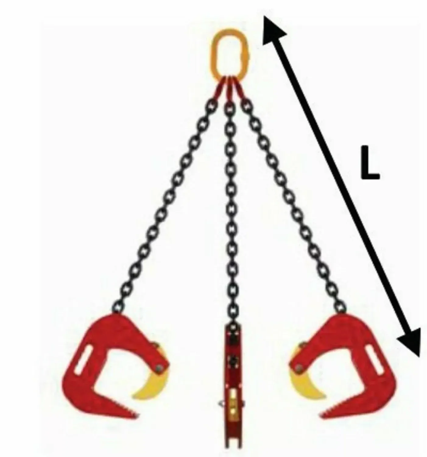 Elingue 3 brins pinces buses béton CMU 1500kg Longueur 150 Cm Ouverture 40/120mm