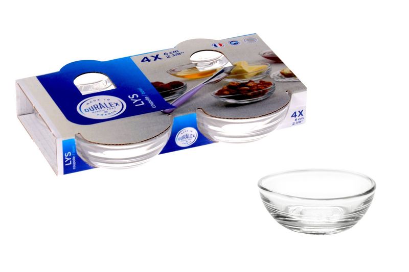 Duralex - Pack de 4 Coupelles Empilables  6 cm Lys  hauteur 2,50 cm