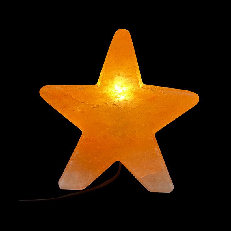 Lampe de Sel ETOILE de l'Himalaya      21 x 21 cm Purificateur 100% Naturel + Câble et 1 Ampoule