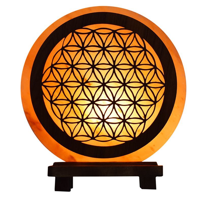 Lampe de Sel  Fleur de vie de l'Himalaya      hauteur 20  cm Purificateur 100% Naturel + Câble et 1 Ampoule