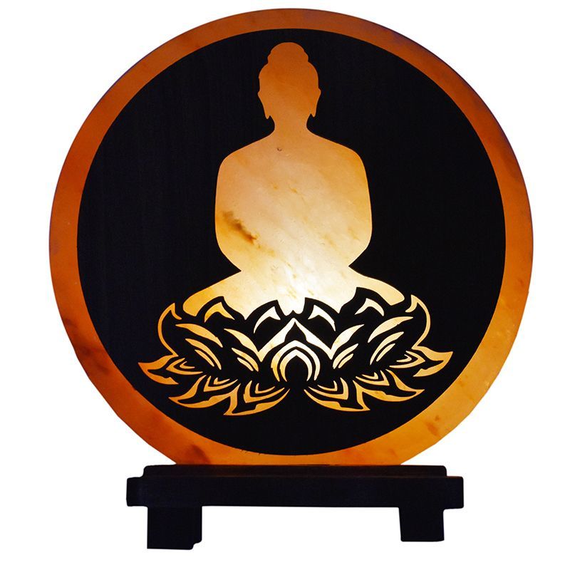 Lampe de Sel Bouddha  de l'Himalaya      hauteur 20  cm Purificateur 100% Naturel + Câble et 1 Ampoule