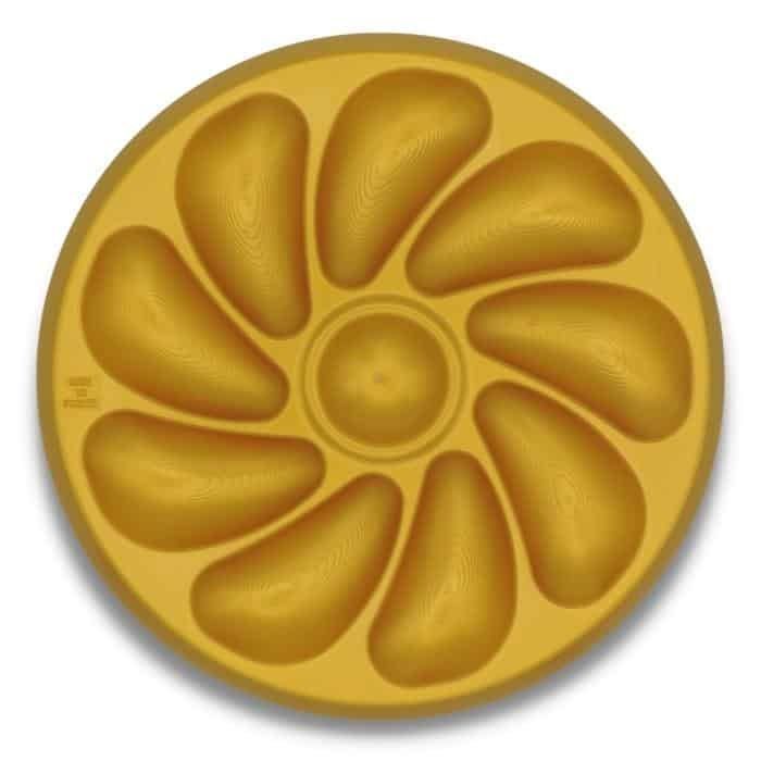 Assiettes A Huitres  couleur OR  12  Compartiments +1 Pour Le Citron, Sauce. Fabrication Française Diamètre 30.5  Cm Couleur OR