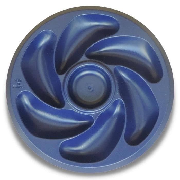 Assiettes A Huitres  couleur BLEU  NUIT   12  Compartiments +1 Pour Le Citron, Sauce. Fabrication Française Diamètre 30.5  Cm