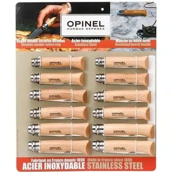 OPINEL LOT DE 12 COUTEAUX lame INOX N° 6-7-8 OPINEL LOT DE 12 COUTEAUX lame INOX N° 6-7-8