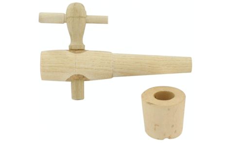 Robinet pour vinaigrier bois BUIS  - 3,5 pouces + bouchon liège