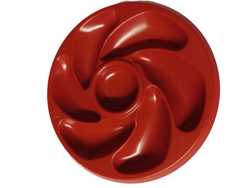 Assiettes A Huitres 6 Compartiments +1 Pour Le Citron, Sauce. Fabrication Française Diamètre 20 Cm Couleur rouge bordeaux