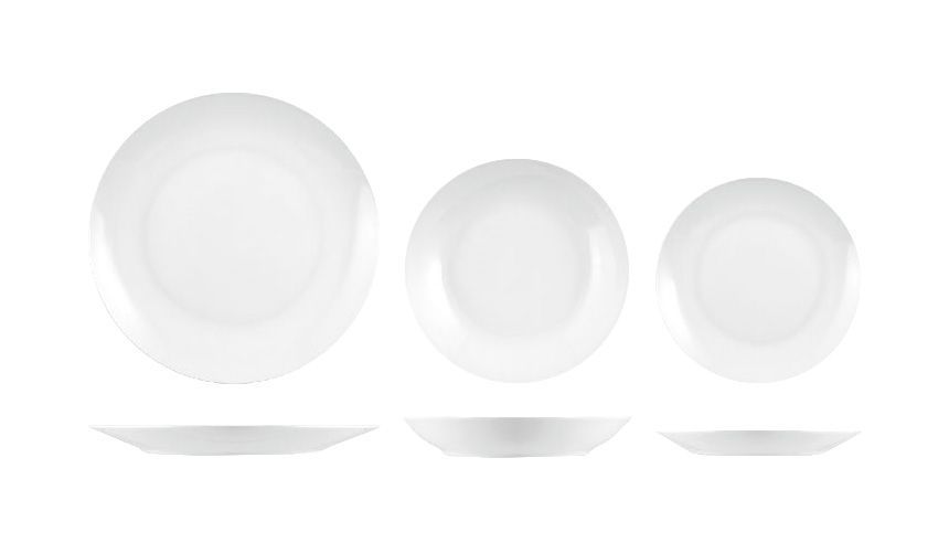 SERVICE A ASSIETTES  BLANCHE  18 PIECES  PORCELANE  STOCKHOLM