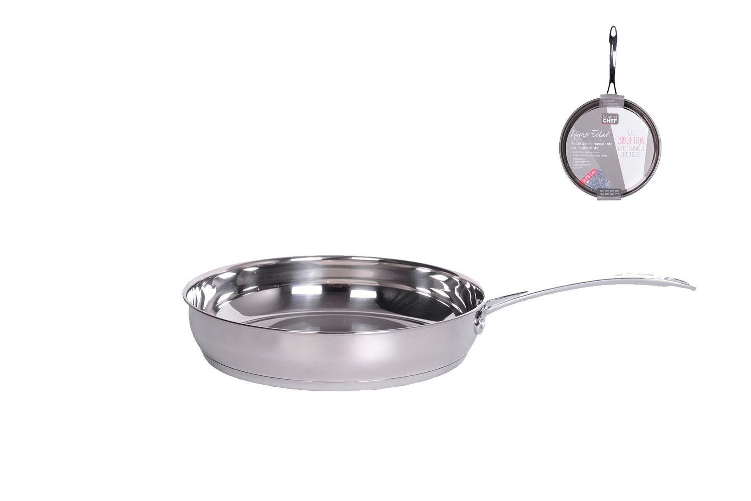 POELE INOX MAITRE CHEF 28 CM