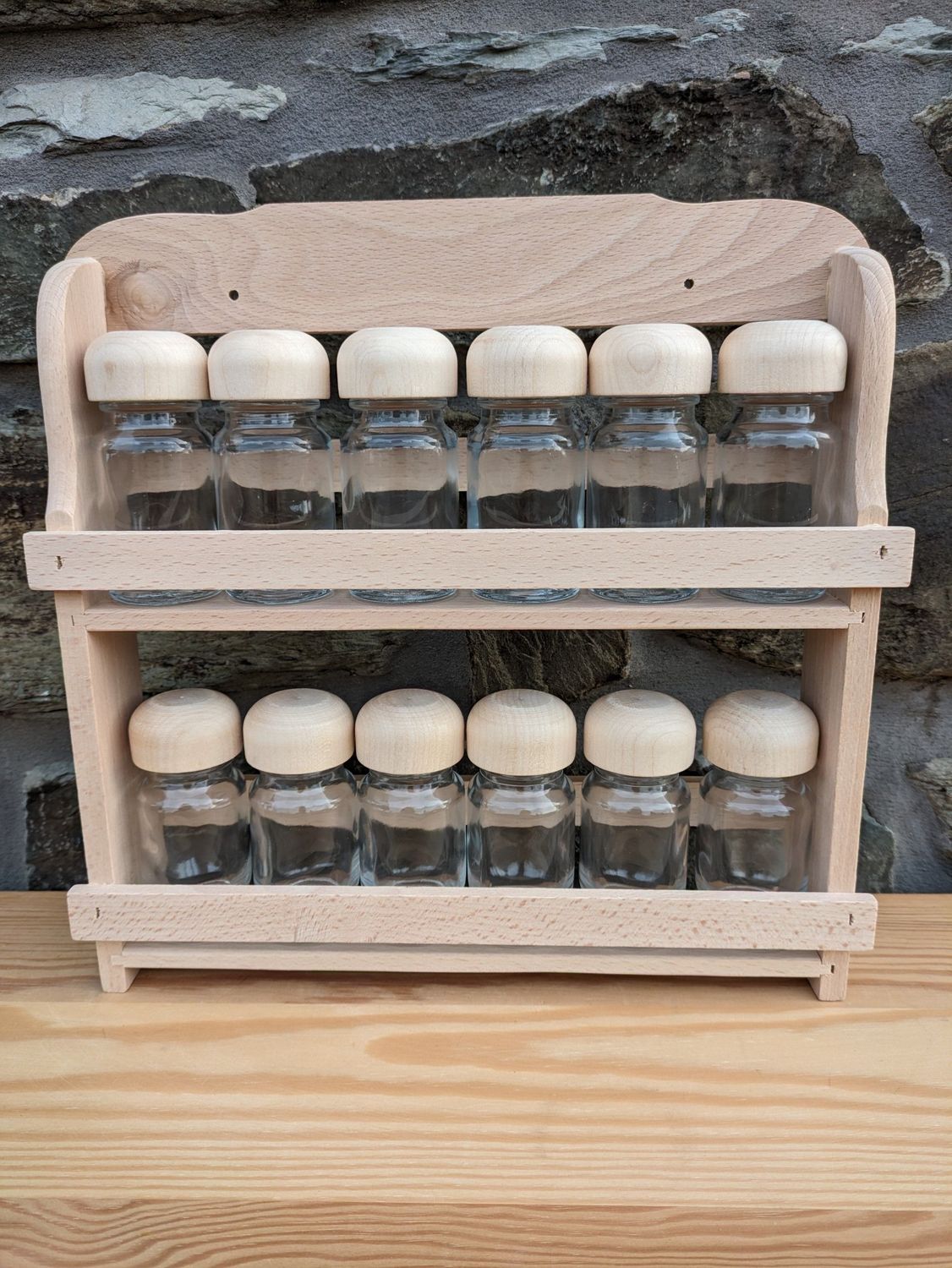 Etagère à épices garnie de 12 pots (35EE2)
