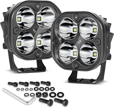 LED Pods 3 inch, Off Road Driving Lights 80W LED Cubes Light Bar Pods LED Spot Lights Work Lights LED Bumper Lights 2 Pack