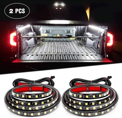 60 Inch Bed Strip Lights (White) 2 Pack with Switch