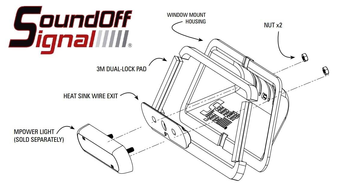 SoundOff Signal 4x2 Windshield Shroud -SINGLE