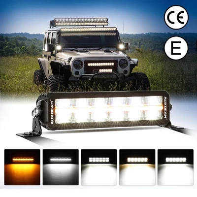 AuxBeam SP-DRL Series 12&quot; 70W Dual Row 
Off Road Light Bar Amber &amp; white DRL