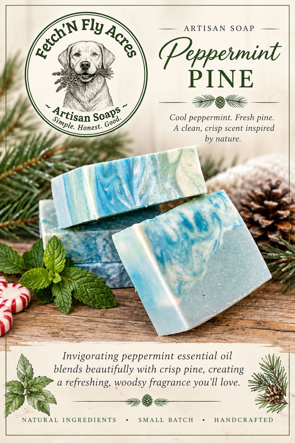 Peppermint Pine Artisan Soap