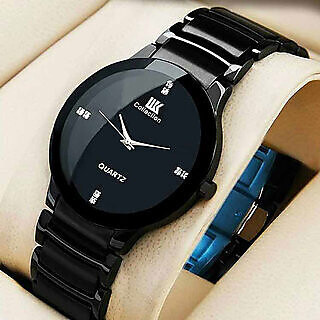 Black casual wrist watch for mens
