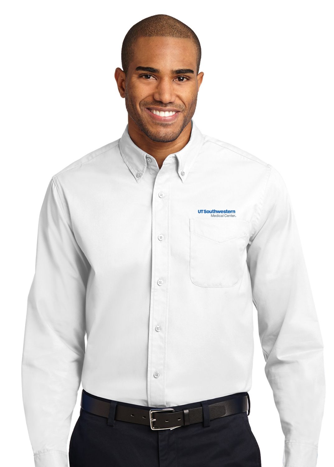 Port Authority® Mens Long Sleeve Easy Care Shirt, Color: White/Light Stone, Size: X-Small