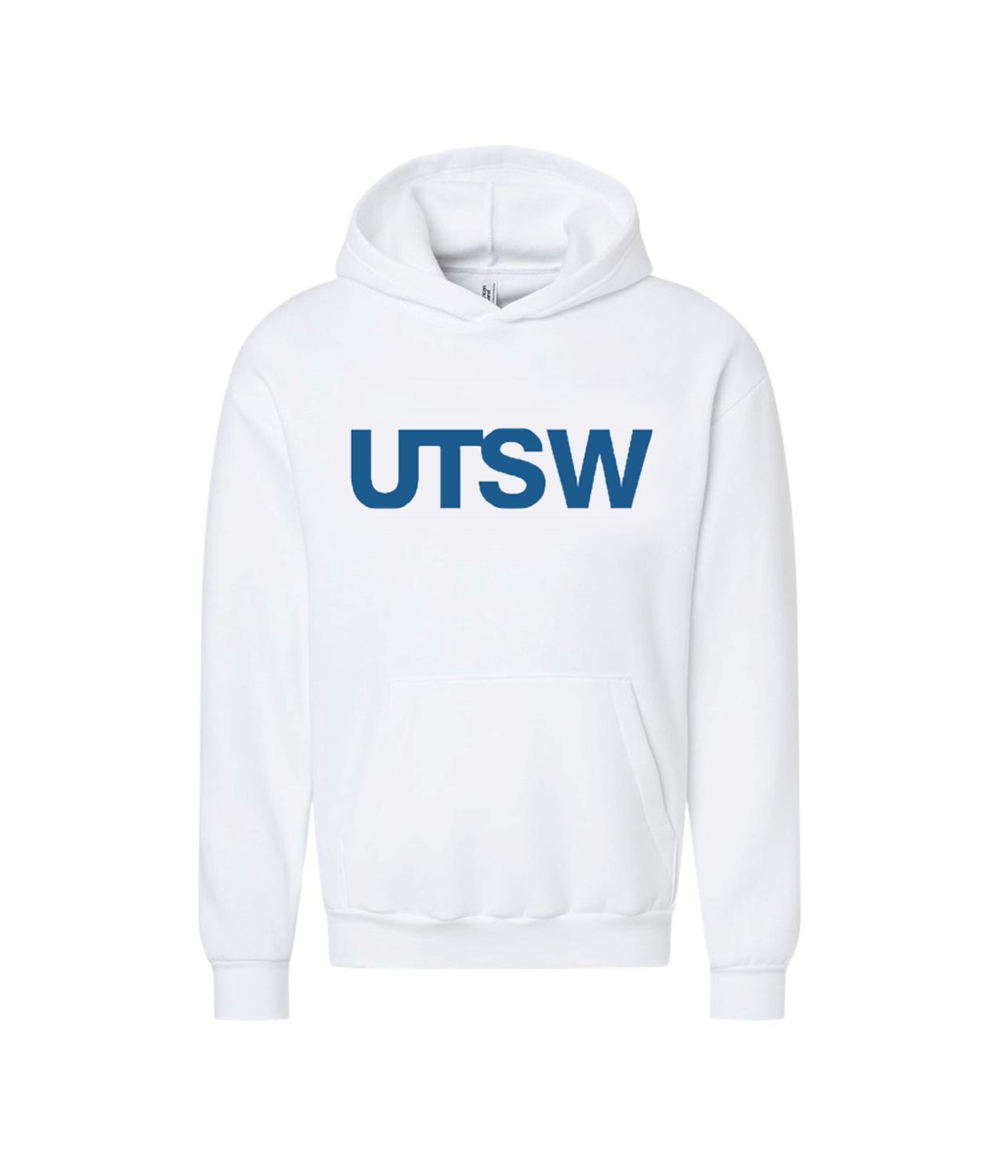 UTSW Letter Logo Hooded Sweatshirt, Color: White, Size: Small