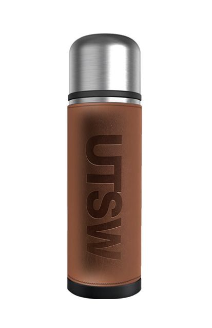 UTSW Insulated Bottle 17oz with Sleeve, Color: Tan