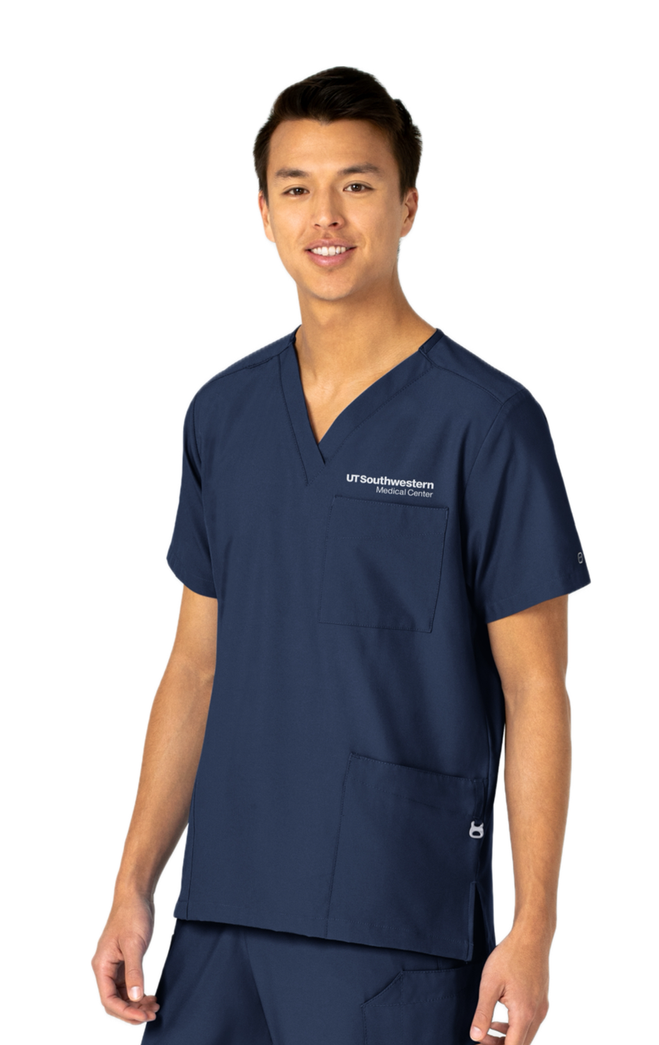 W123 Unisex 4 Pocket Utility Navy Scrub Top 6855