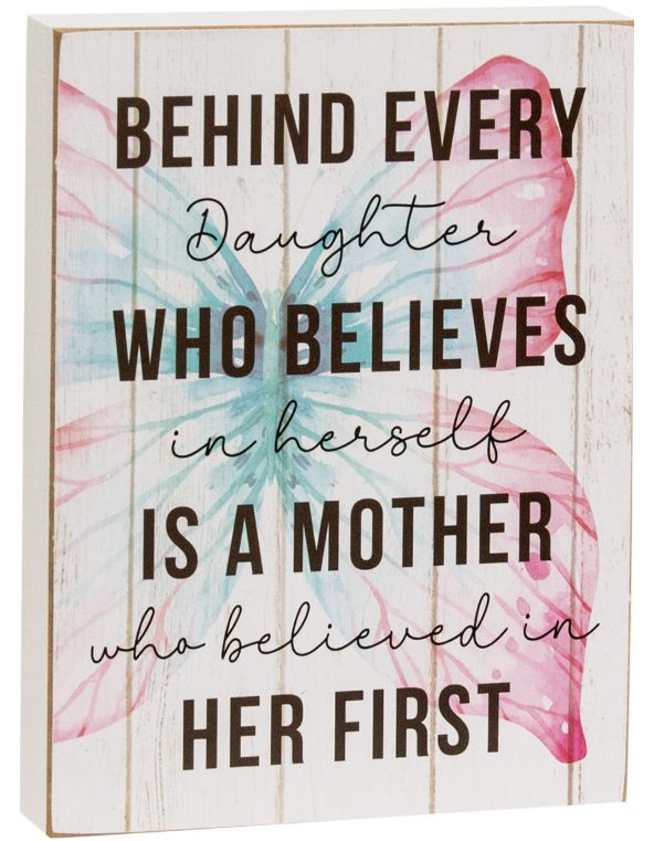 Behind Every Daughter Butterfly Box Sign