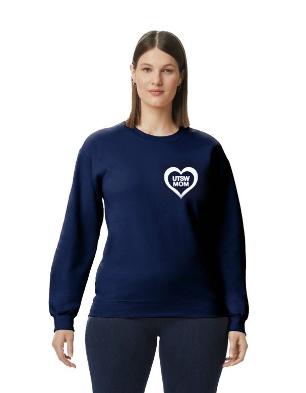 UTSW Heart Mom Crewneck Sweatshirt - Navy