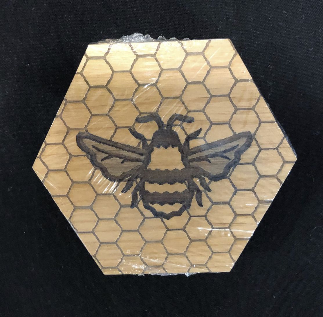 Custom Coaster with Bee Design, Design Option: BEE