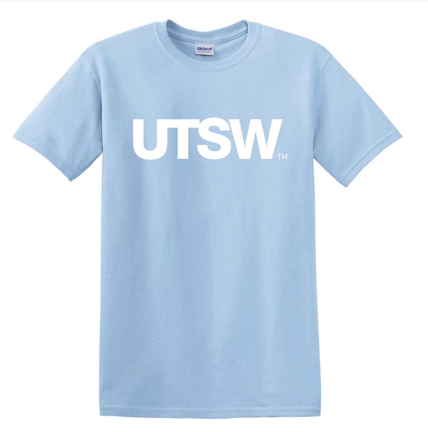 UTSW Letter Logo T-shirt, Color: Light Blue, Size: Small
