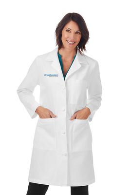 763 Meta Woman&#39;s Knot Button Lab Coat