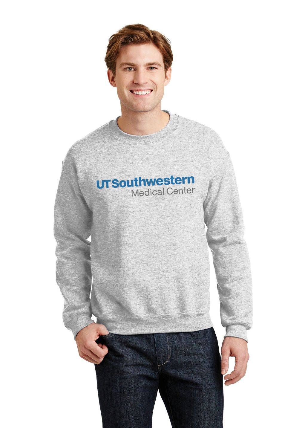 UTSW Crewneck sweatshirt, Color: Grey, Size: Small