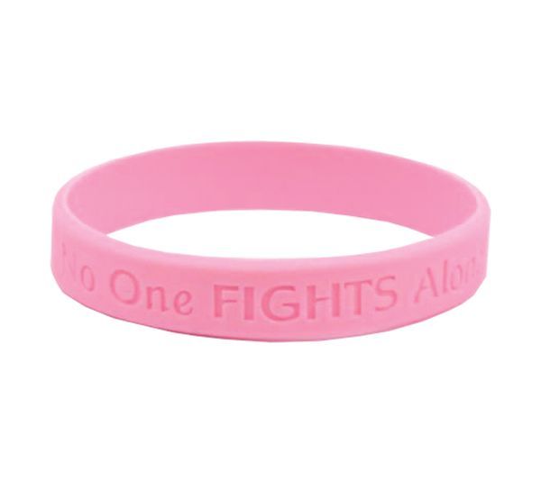 Pink Silicone Wristband - No One Fights Alone