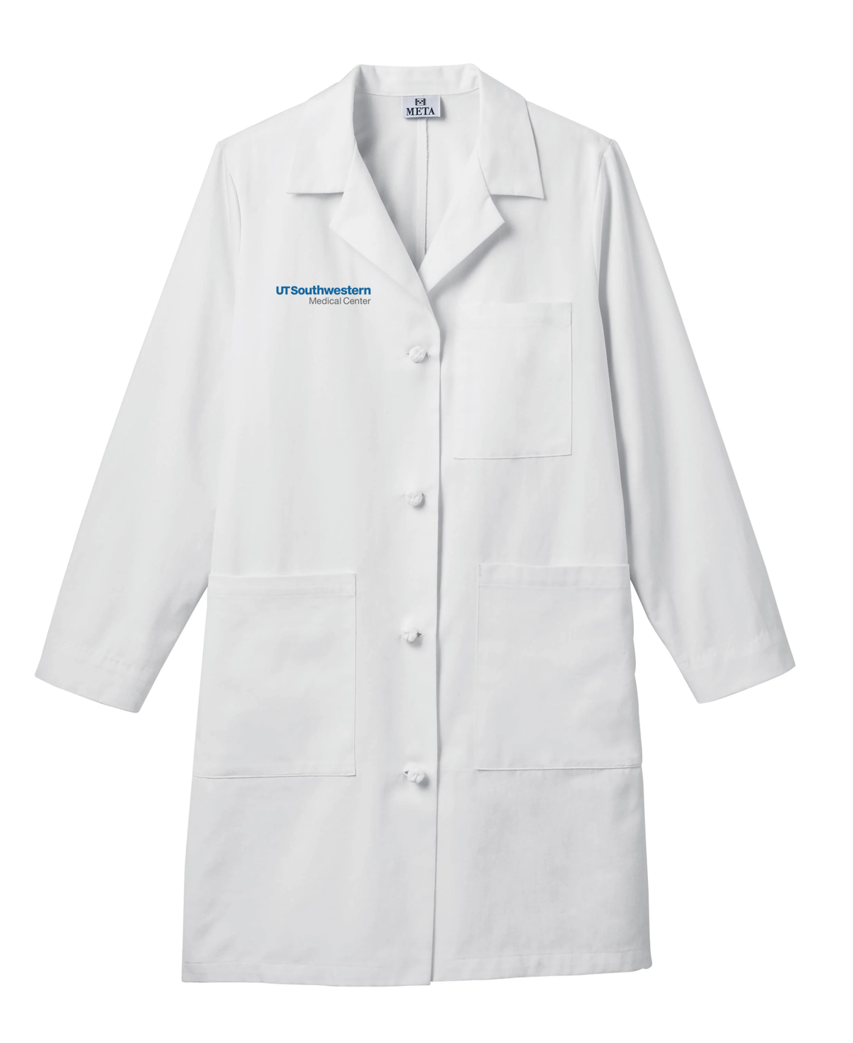 763 Meta Woman's Knot Button Lab Coat