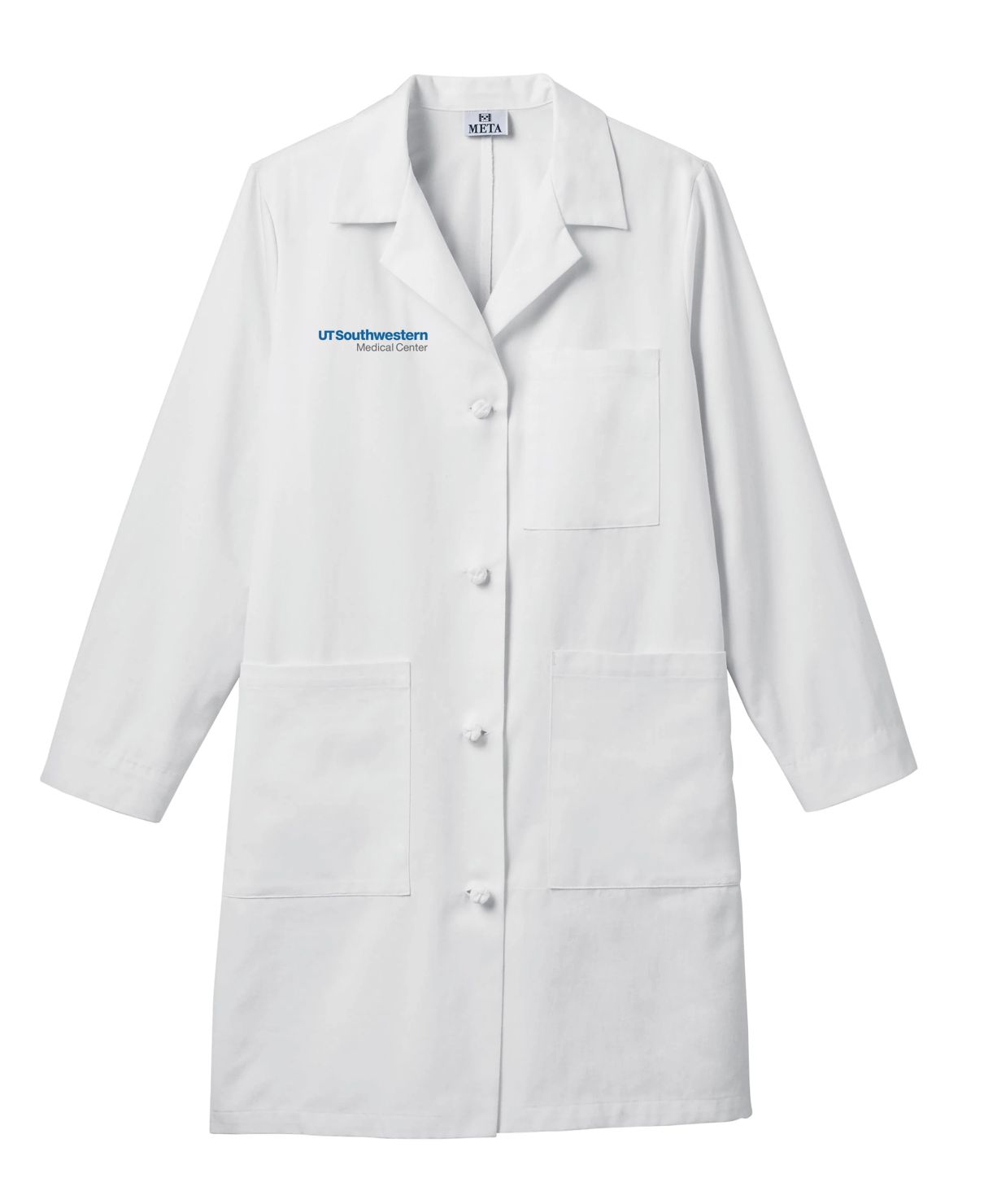 763 Meta Woman's Knot Button Lab Coat