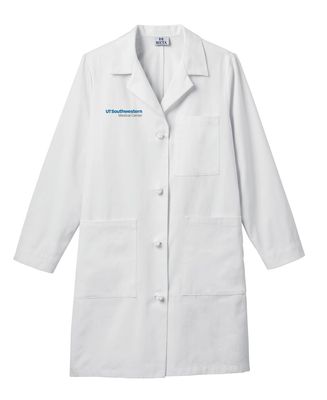 763 Meta Woman's Knot Button Lab Coat
