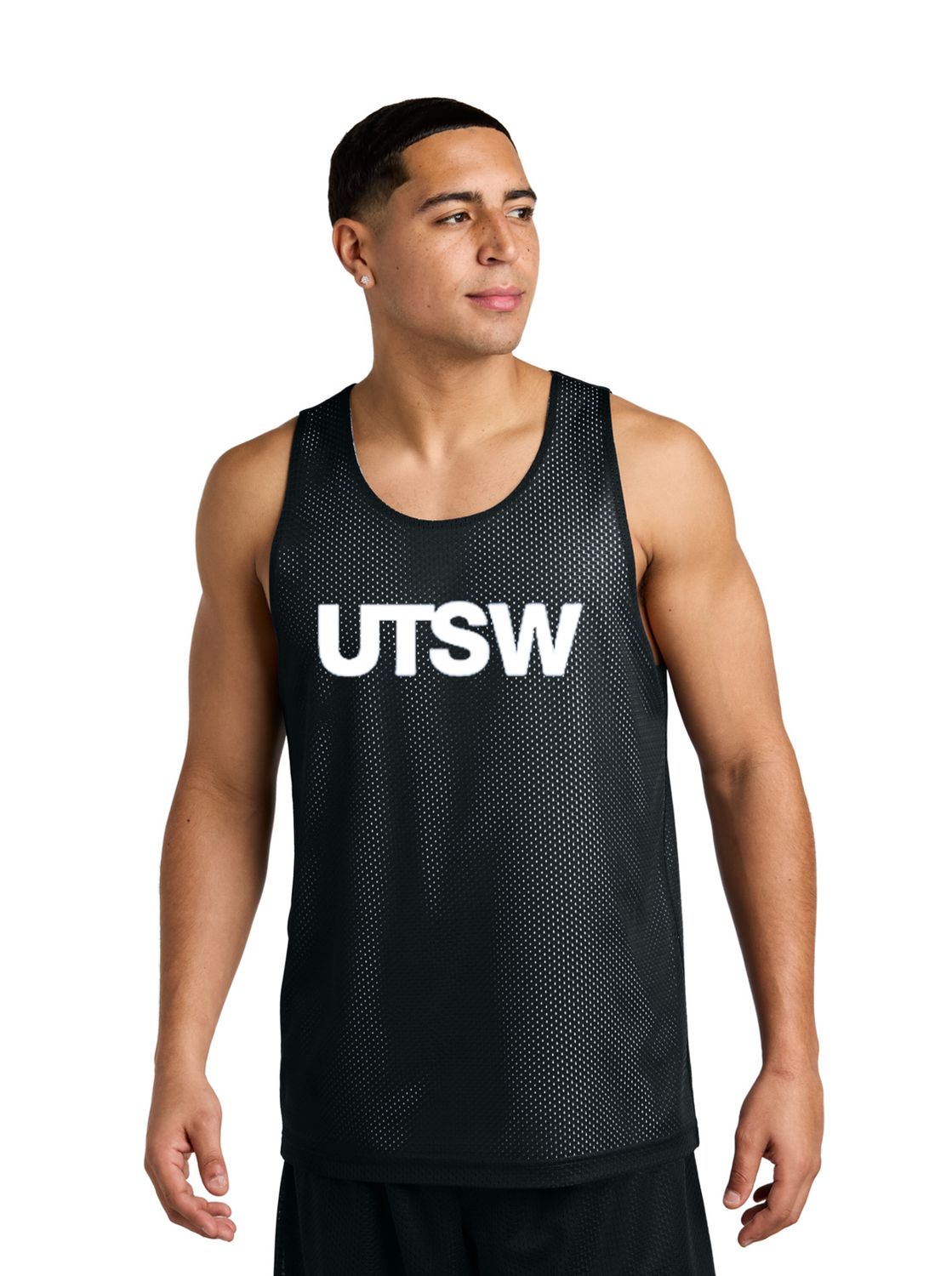 UTSW Classic Mesh Reversible Tank, Color: Black/White, Size: XS