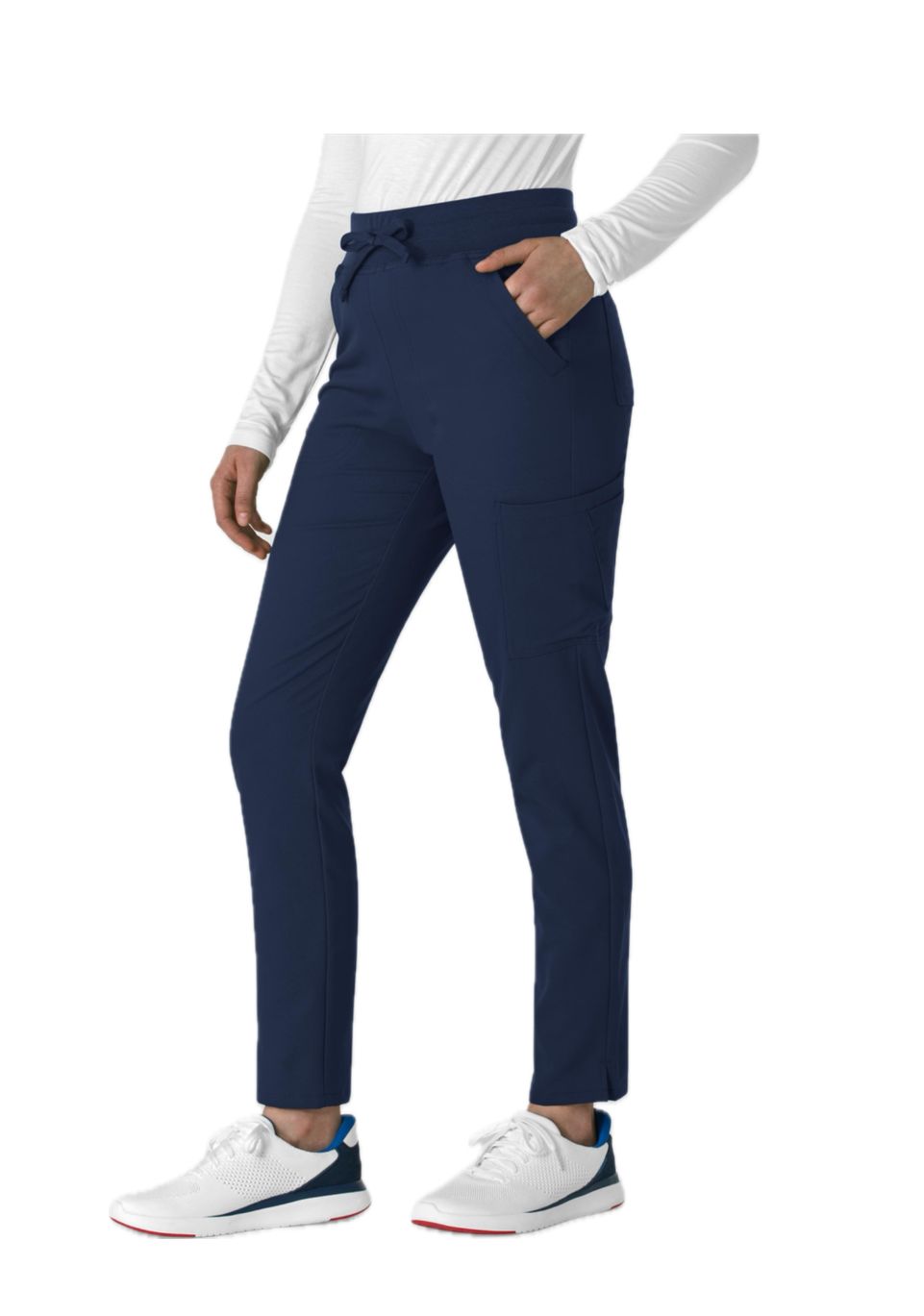 Women's Cargo Straight Slim Leg Navy Scrub Bottom - 5222, Size: XS