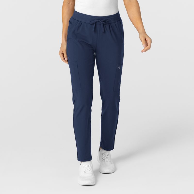 Women's Flex-n-Reach Track - Navy Petite Scrub Pant - 5045P