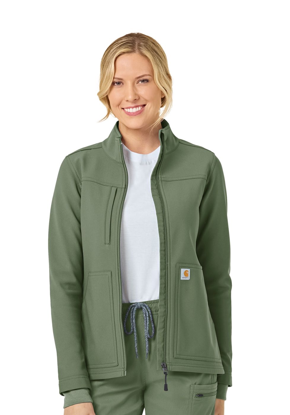 Carhartt Fleece Jacket for Women, Color: Olive Green, Size: XS