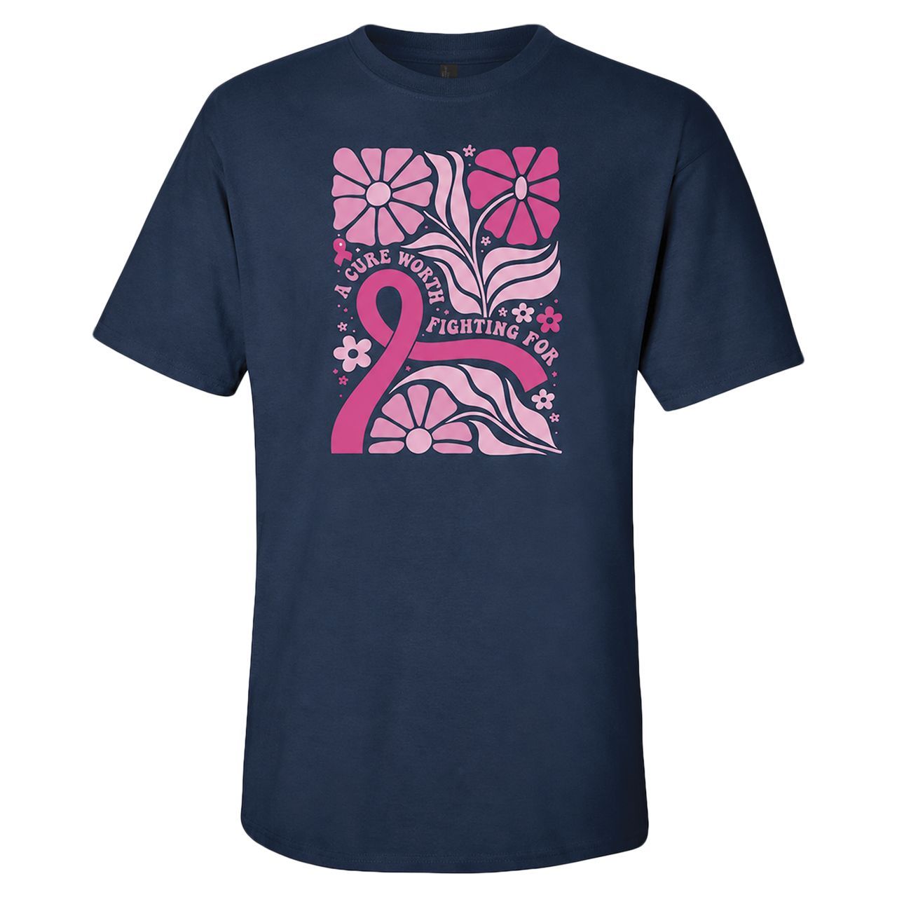 T-Shirt Navy A Cure Worth Fighting For, sizes: Small
