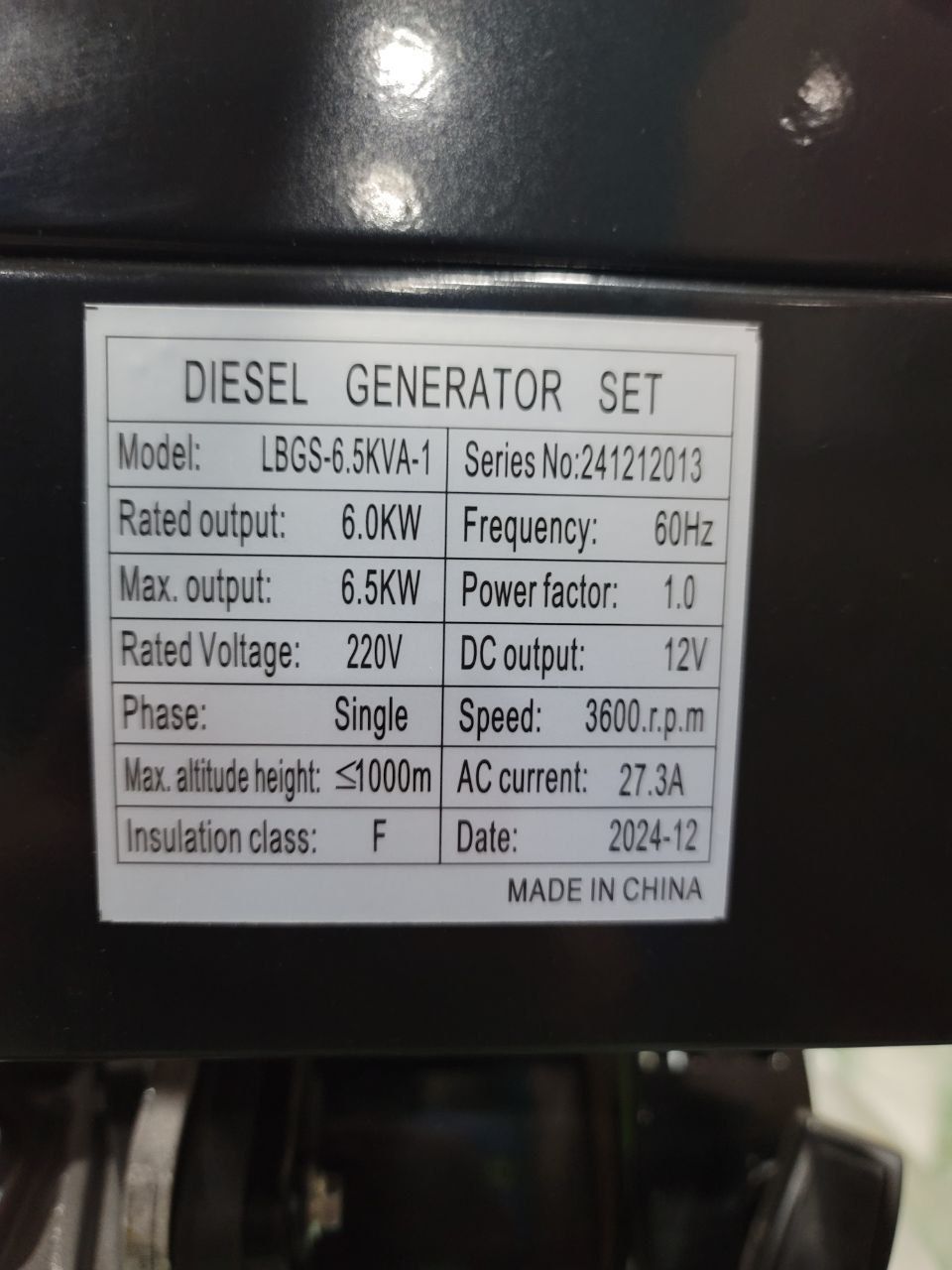 Genset 6.5KVA
