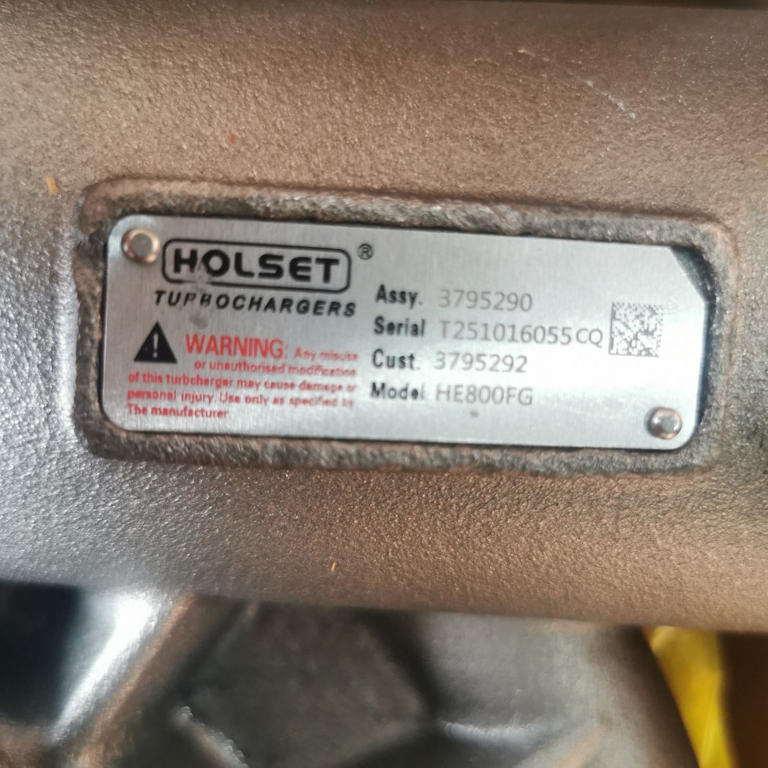 TURBOCHARGER 3795290