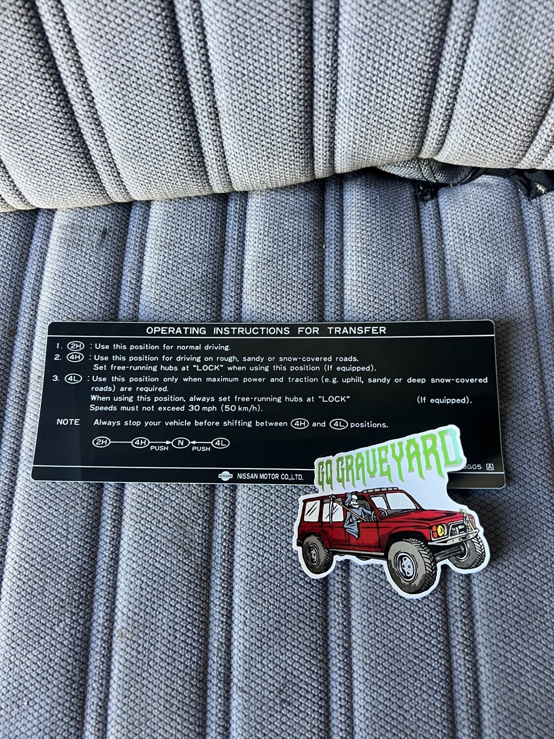 Genuine Nissan Transfer Case Decal Sticker GQ Y60