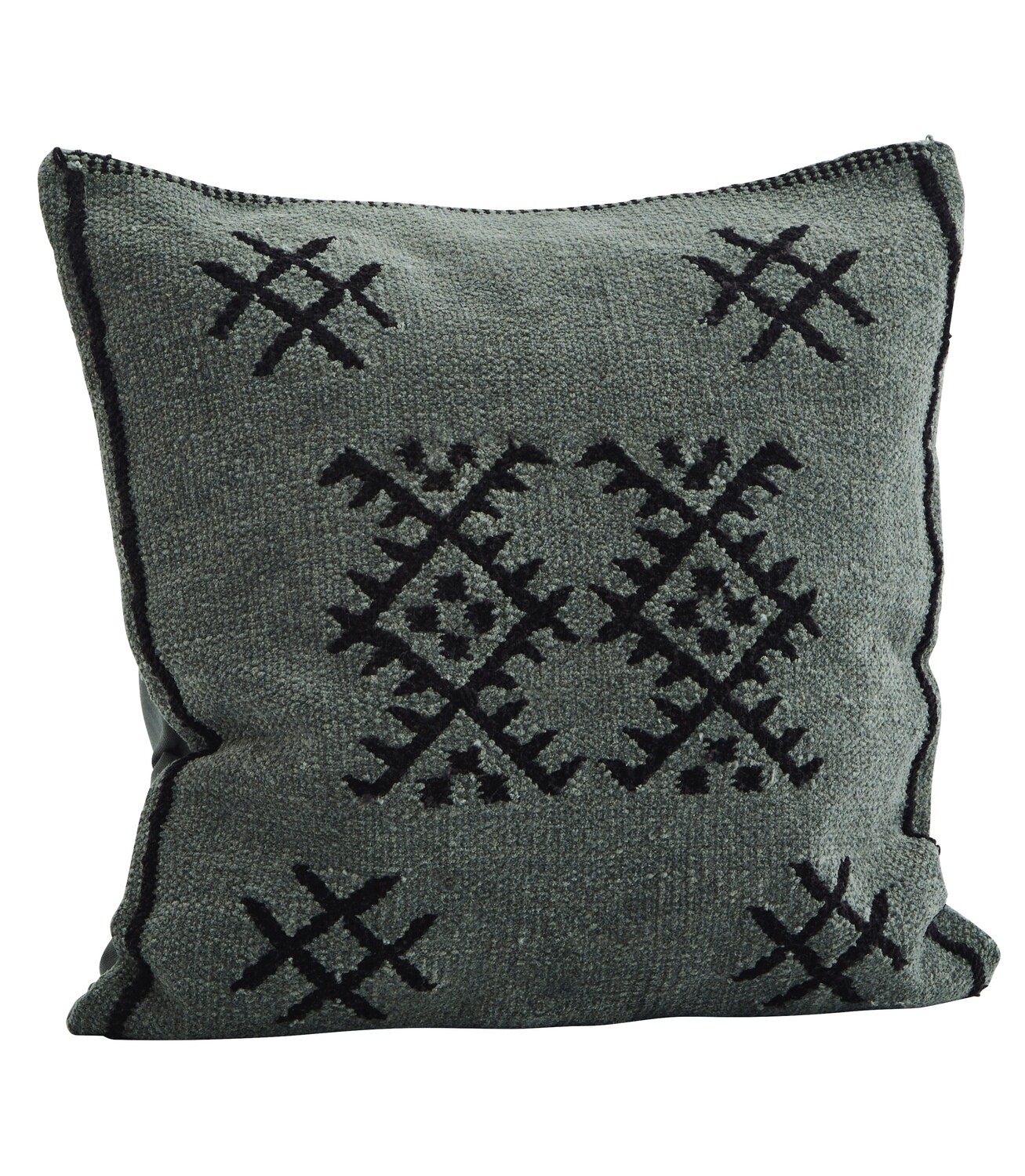 coussin brodé noir Emeraude