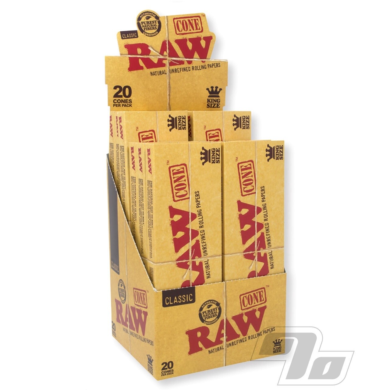 CLASSIC RAW CONE NATURAL UNREFINED ROLLING PAPERS KING SIZE 20 CONES PER PACK