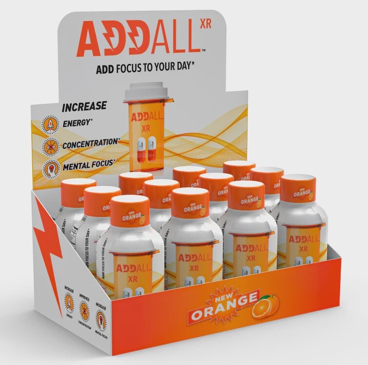 ADDALL XR SHOTS ADD FOCUS TO YOUR DAY ORANGE 2FL OZ PER SERVING 12/CT